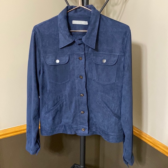209 wst 38  New York navy blue button front jacket size M - Picture 1 of 7